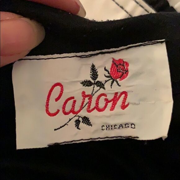 Vtg 70s Caron black & white dress with jacket - Picture 6 of 8